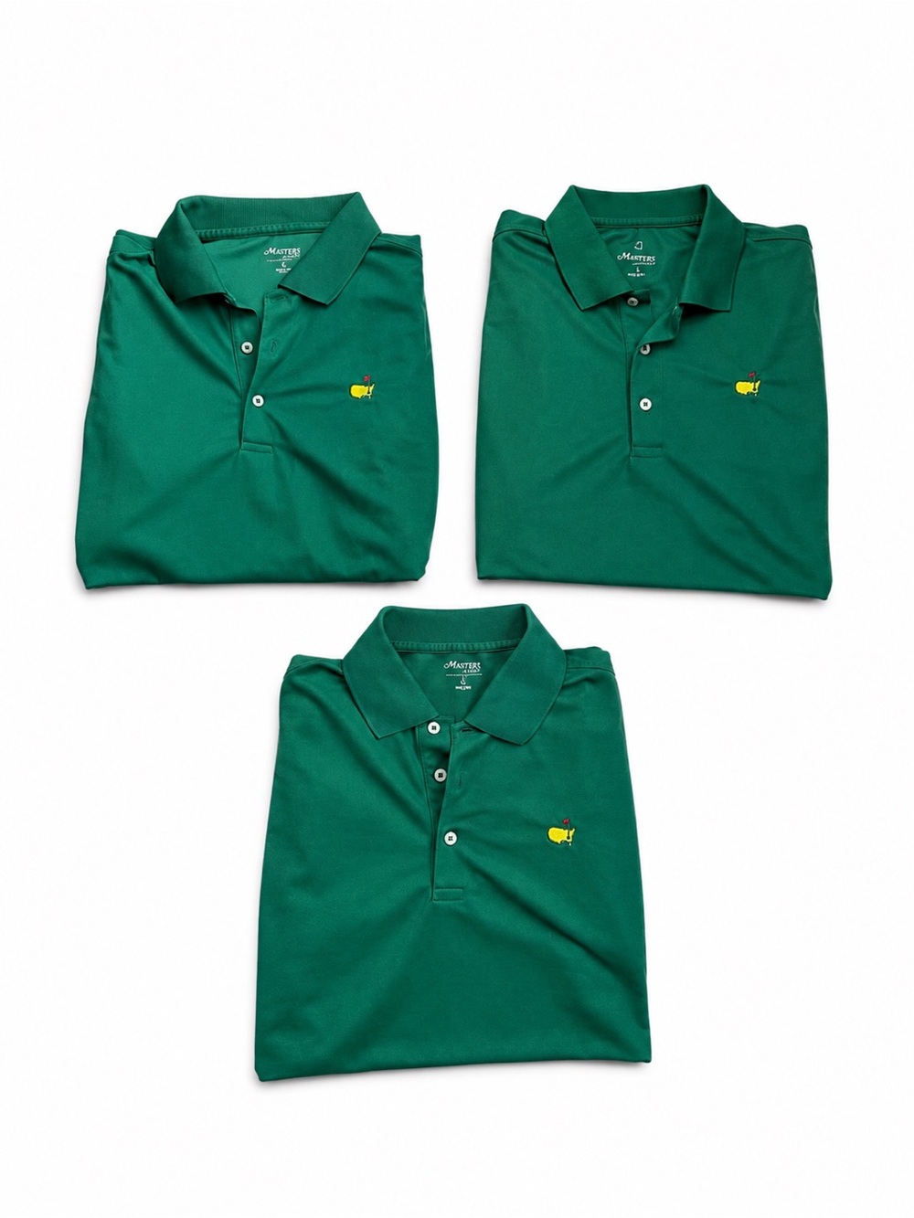 3 masters tech golf polos green M